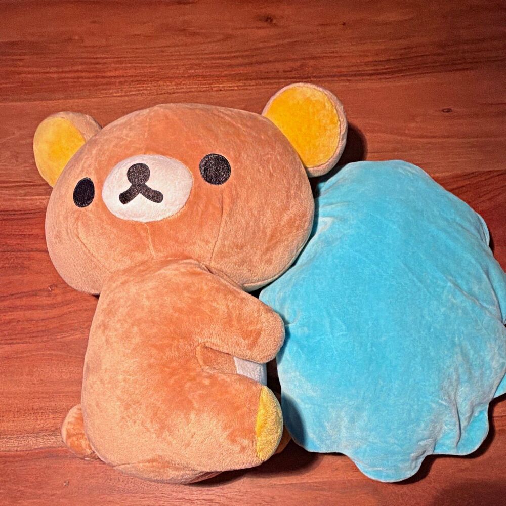 San-X Rilakkuma Hugging Blue Cloud Plush Stuffed Animal 16 in W/ Tag 2023
